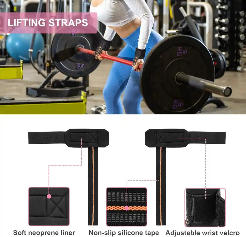 Par Correas Straps Levantamiento Pesas Gym Gimnasio