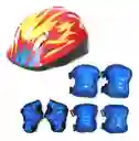 Kit De Proteccion Casco Rodilleras Coderas Manos Niño