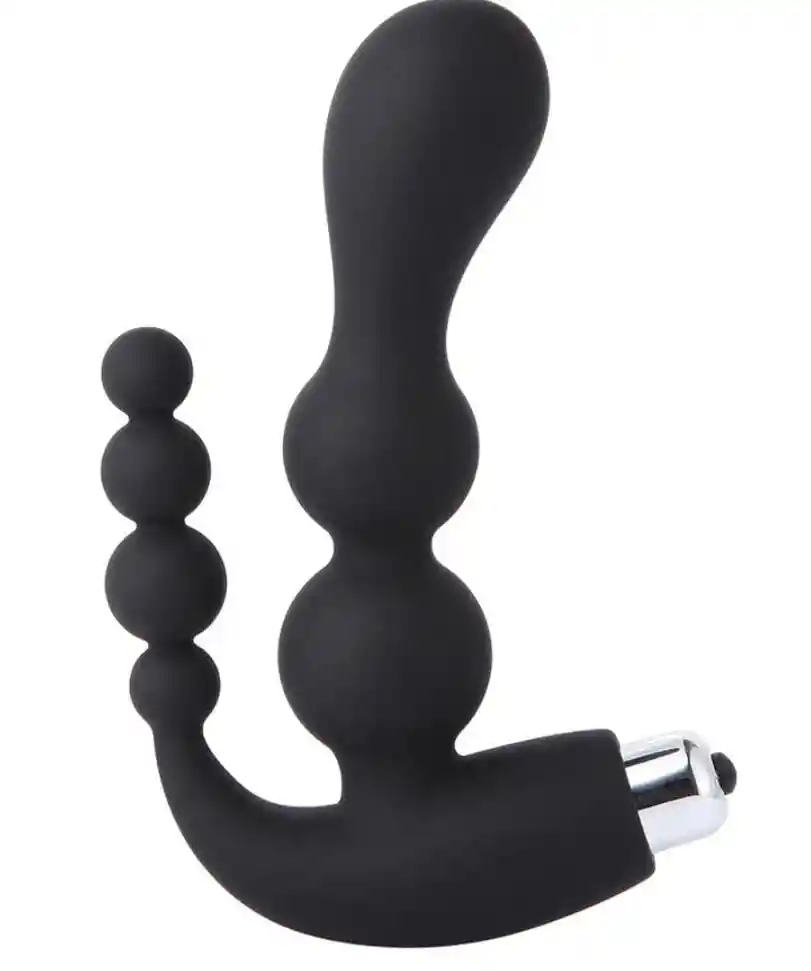 Vibrador Anal Y Vaginal 2 En 1 Con Bala Vibradora Extraible + Lubricante Intimo Neutro