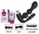 Vibrador Anal Y Vaginal 2 En 1 Con Bala Vibradora Extraible + Lubricante Intimo Neutro