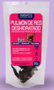 Snack Pulmon De Res Deshidratado X 30 Gramos