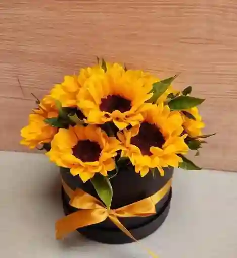 Caja Cilindrica Girasoles