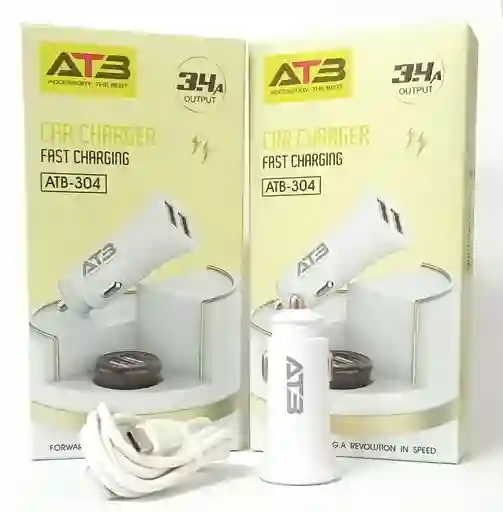 Cargador Para Carro Atb304 Tc Blanco