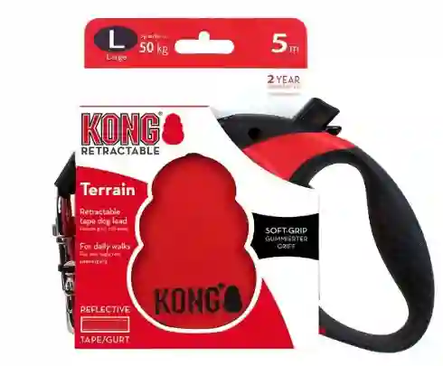 Kong Correa Retractil Terrain Large Roja 50 Kg Kng Trn Lg Rd