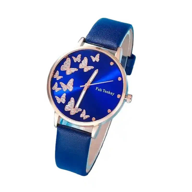 Kit Reloj Mariposa Azul Para Mujer Reloj Dama Con Pulseras