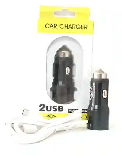 Cargador Para Carro V8 Jc0061 Negro