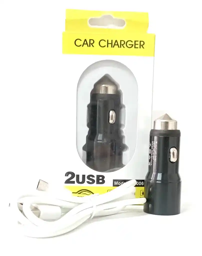 Cargador Para Carro V8 Jc0061 Negro
