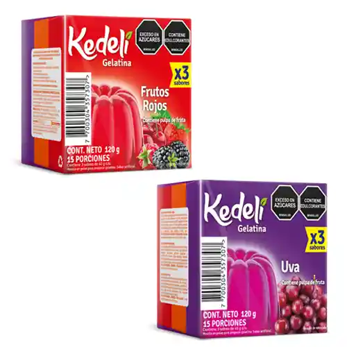 Kedeli Gelatina Sabor Frutos Rojos