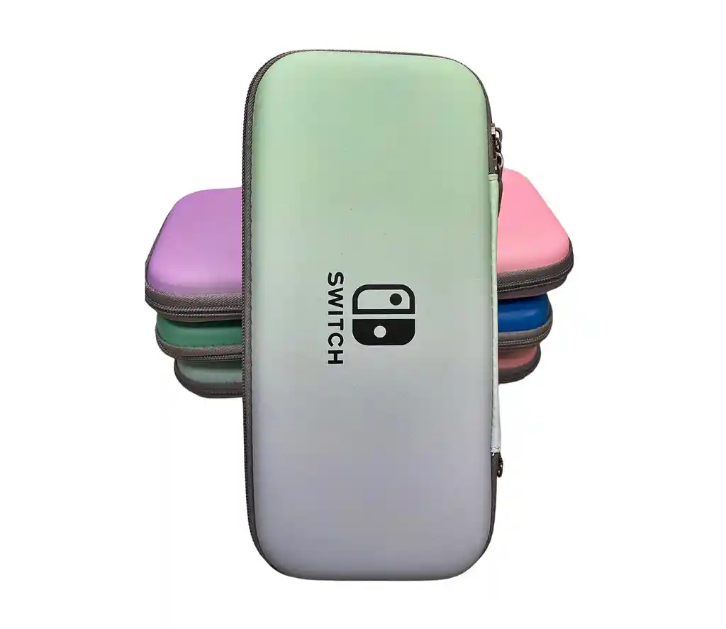 Estuche De Viaje Rígido Azul Verde Compatible Con Switch