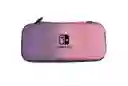 Estuche Rígido Rosa/lila Pastel + Vidrio + 2 Grips Para Nintendo Switch