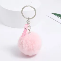 Llavero Diseño De Pompon De Peluche Para Hombre O Mujer Para Llaves