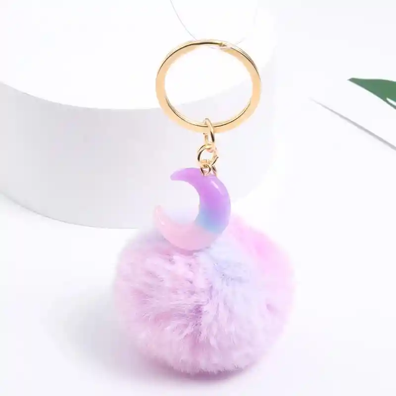 Llavero Diseño De Pompon De Peluche Para Hombre O Mujer Para Llaves