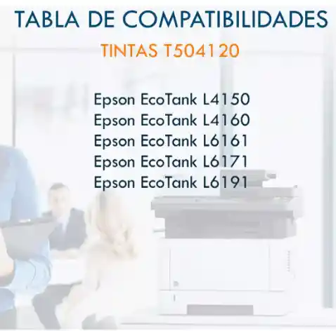 2 Tintas Genéricas T504120 Para L4150 L6171 L6161 L6191 Bk