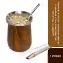 Balibetov Kit Yerba Mate: 1 Calabaza Yerba Mate + 2 Bombillas En Acero Inoxidable + 1 Cepillo De Limpieza, Color Madera