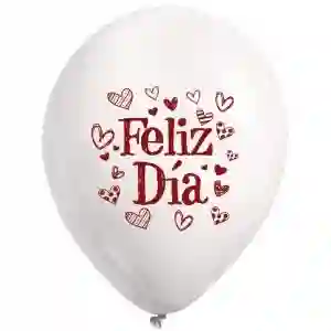 Bombas Feliz Dia Rojas Y Blancas