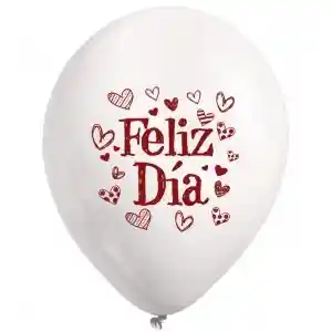 Bombas Feliz Dia Rojas Y Blancas