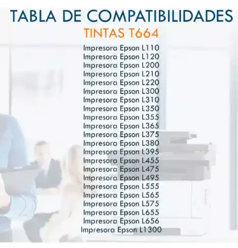 5 Tintas Genérica Para Eps L110 L200 Et-14000 Et-2500 / 664