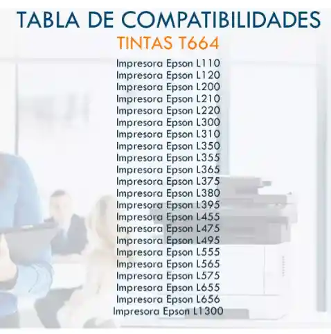 5 Tintas Genérica Para 664 Eps L110 L200 L655 L575 L1300