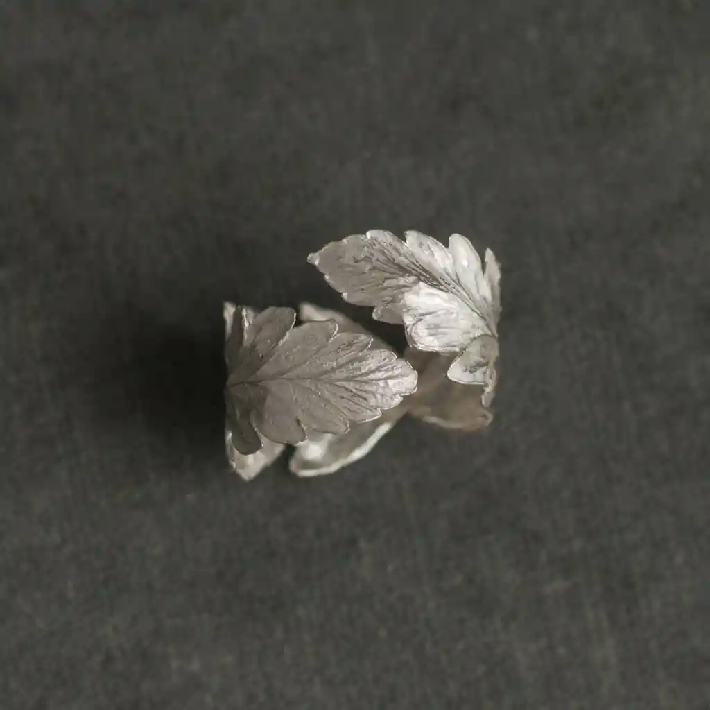 Anillo Entero Helecho Plata Ecológica