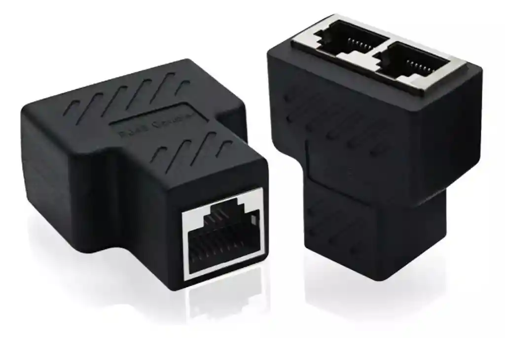 Splitter Divisor Red Rj45 / Adaptador Hembra / 1 A 2 / Fino