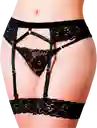 Negro - Set Panty Con Ligueros Lucerna