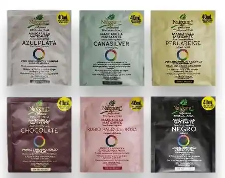 Naissant Sachet Mascarilla Matizante Tono Sobre Tono (perla Beige, Rojo Furgo, Cana Silver, Negro, Cobrizo, Violeta, Azul Plata, Chocolate, Rubio Palo De Rosa)