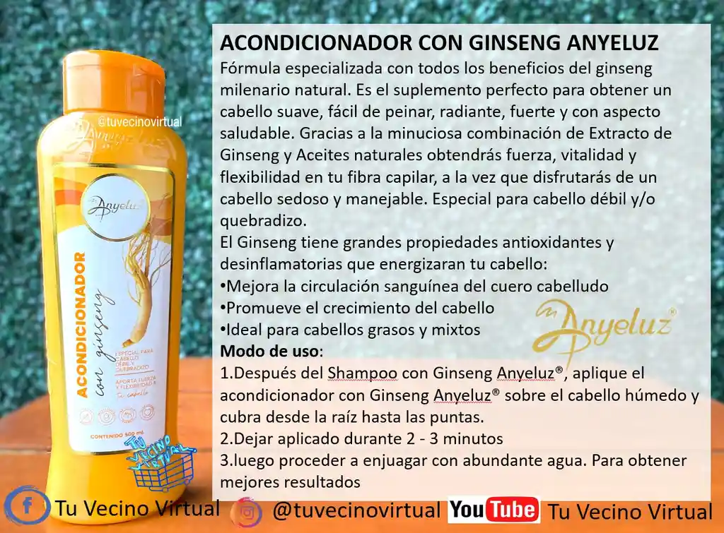 Shampoo Con Cebolla Y Acondicionador Con Ginseng