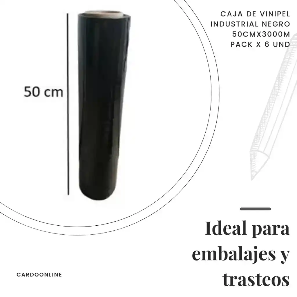 Pack Vinipel Industrial Negro 50cmx3000m