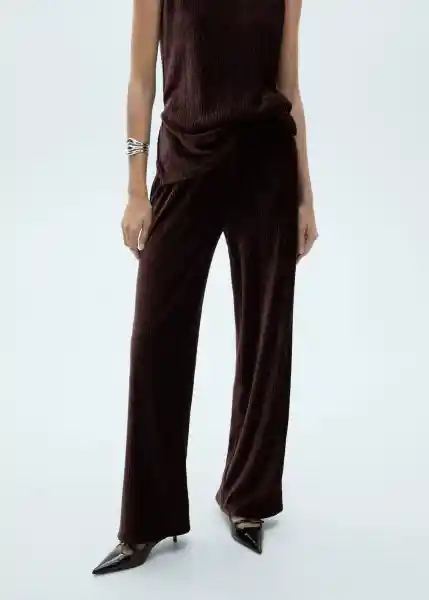 Pantalón Xmarte Burdeos Talla S Mujer Mango