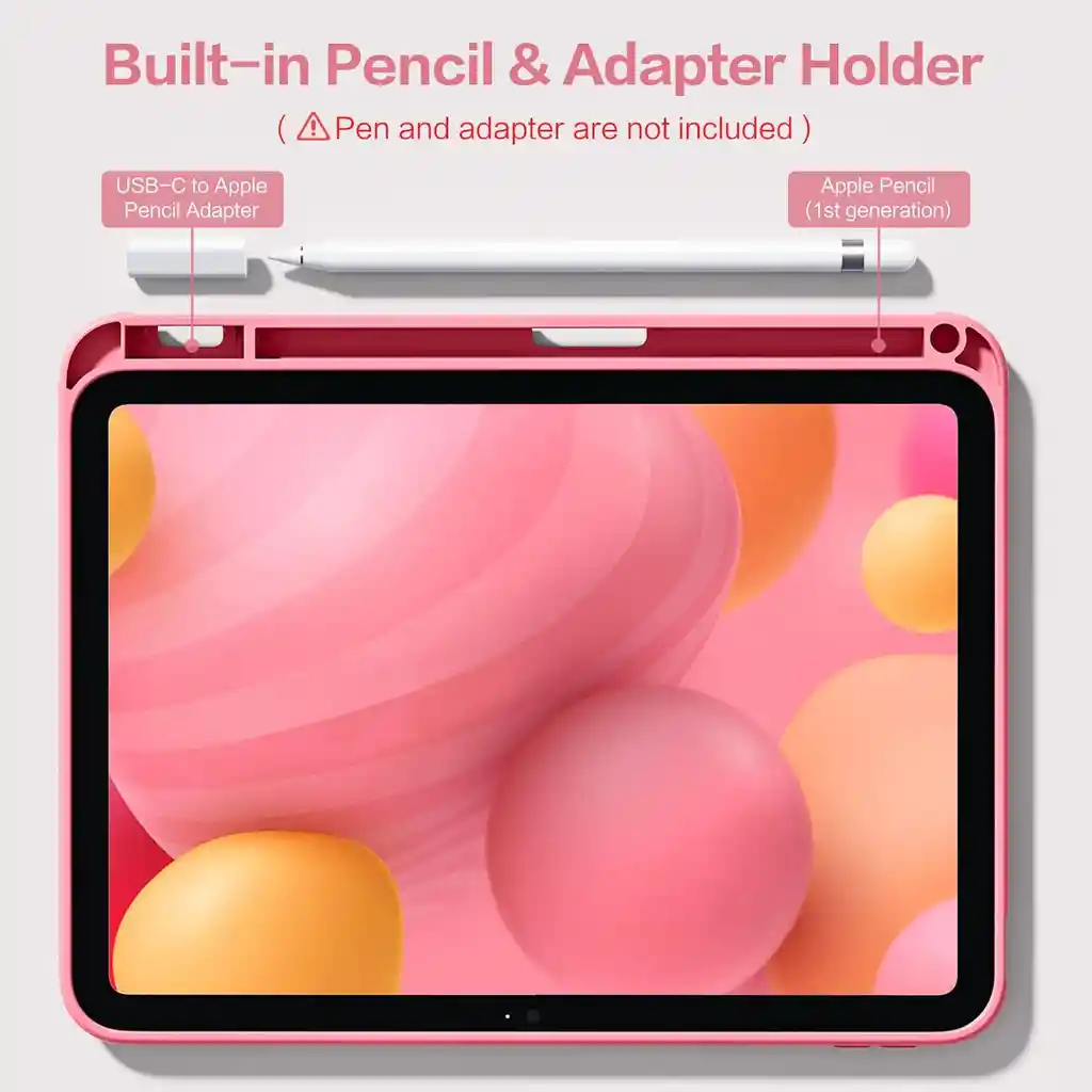 Estuche Para Ipad 10ma Gen De 10.9" Con Soporte Para Lápiz Color Rosa