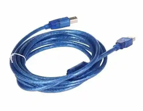 Cable Usb 2.0 Tipo Ab Para Impresoras Escáner Mesclador Orcanetas Y Mas 5 Mts Blindado Azul