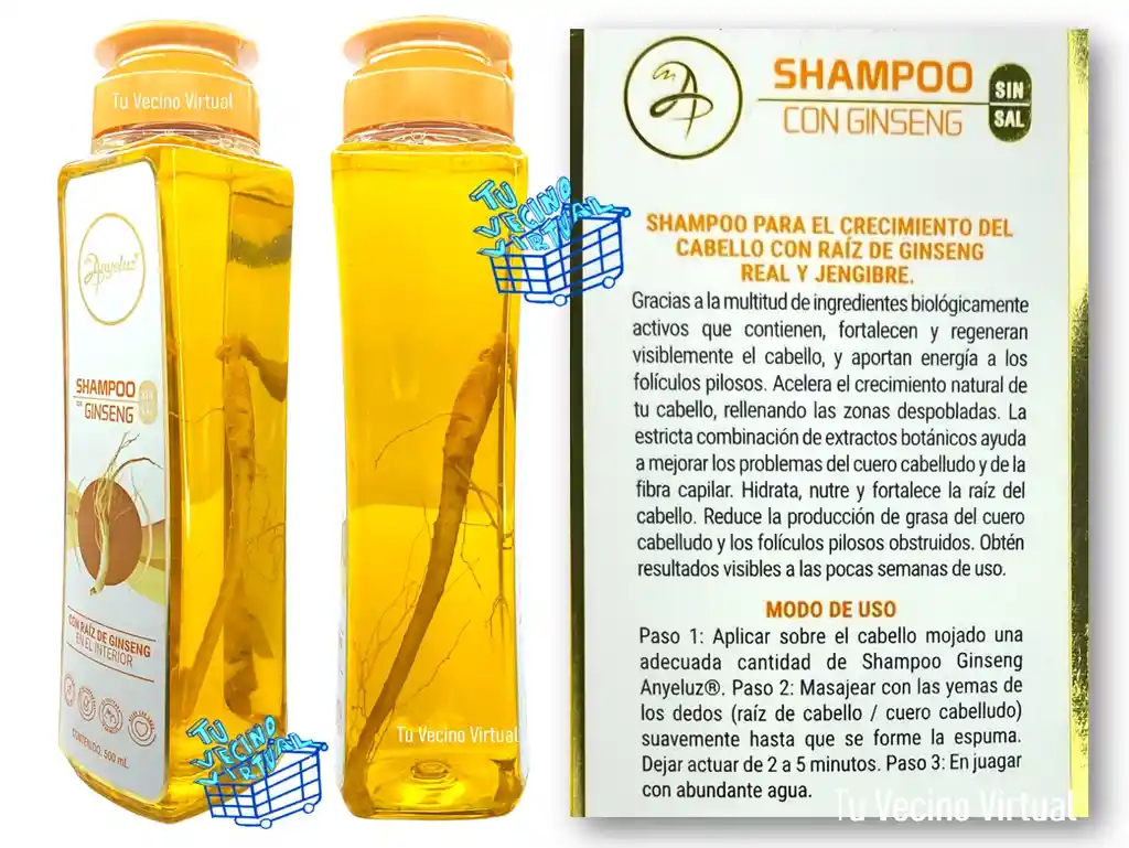 Shampoo Con Ginseng Anyeluz