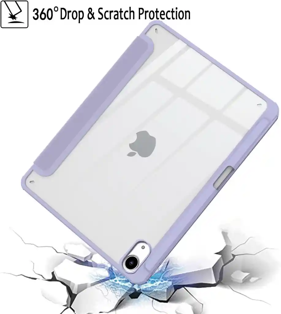 Estuche Para Ipad Air De 4ta Y 5ta Gen Con Soporte Para Lápiz Morado