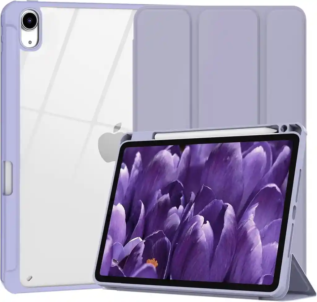 Estuche Para Ipad Air De 4ta Y 5ta Gen Con Soporte Para Lápiz Morado