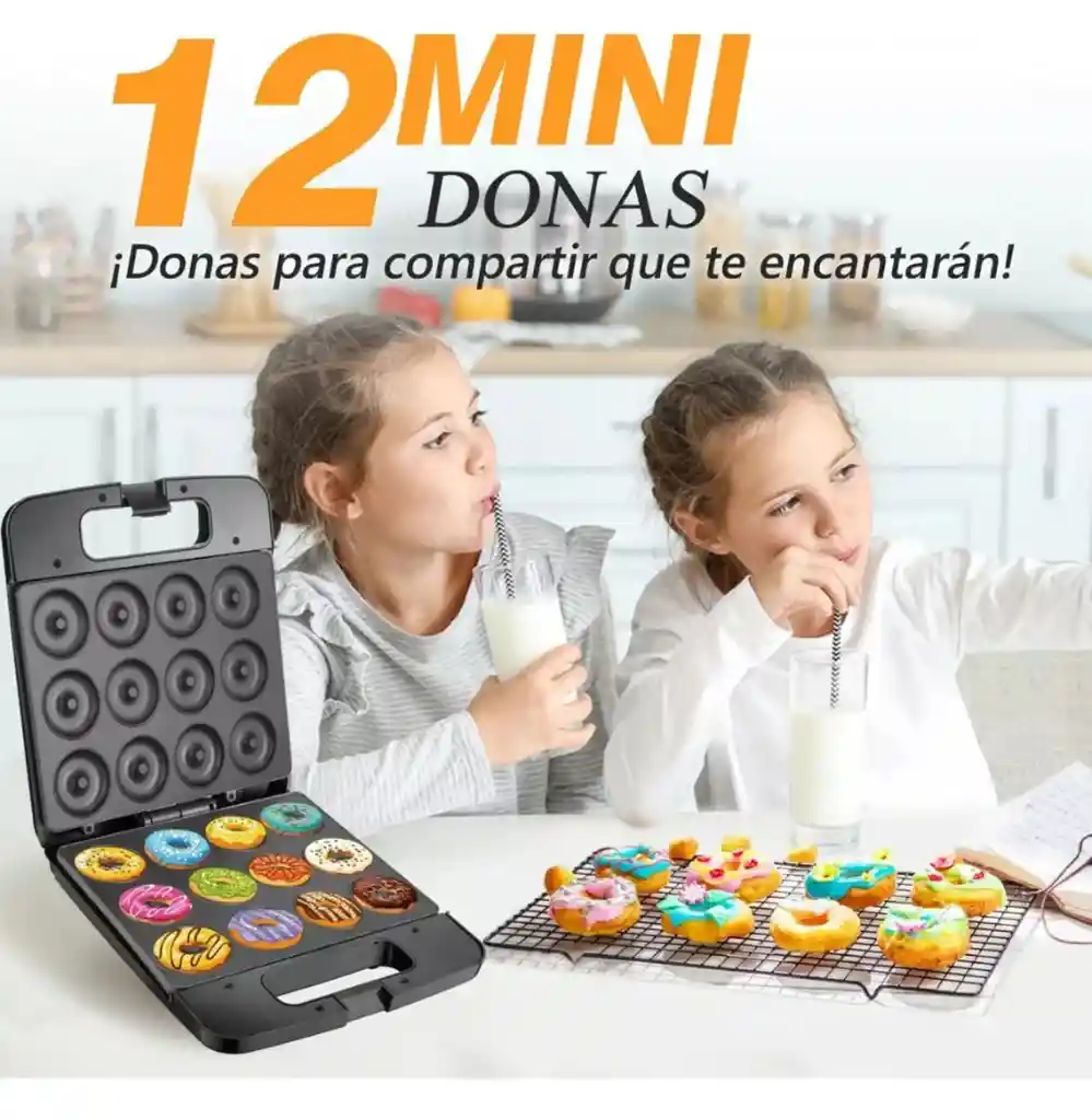 Maquina Para Hacer 12 Mini Donas Rosquillas Antiadherente