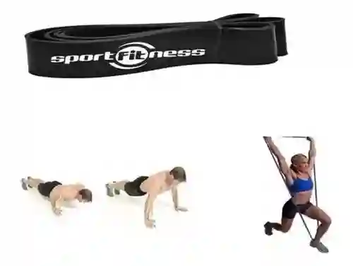 Banda De Poder Elástica Negra Sportfitness 25/50 Lbs Tension