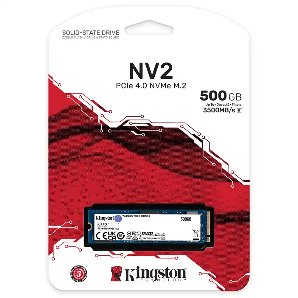 Unidad Sólida M.2 Kingston Nv2 500gb 3.500/2.100mb/s (dram Less)