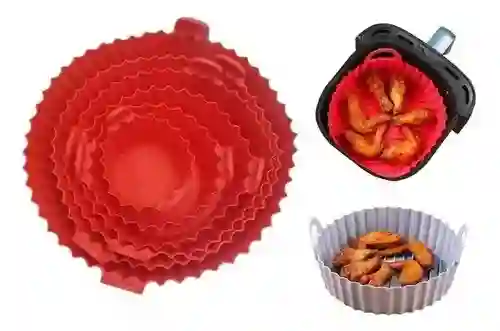 Set X6 Bandejas De Silicona Para Airfryer Freidora Protector