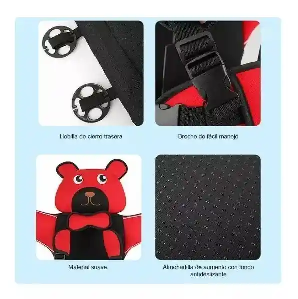Silla De Seguridad Carro Para Bebés Y Niños Diseño Oso