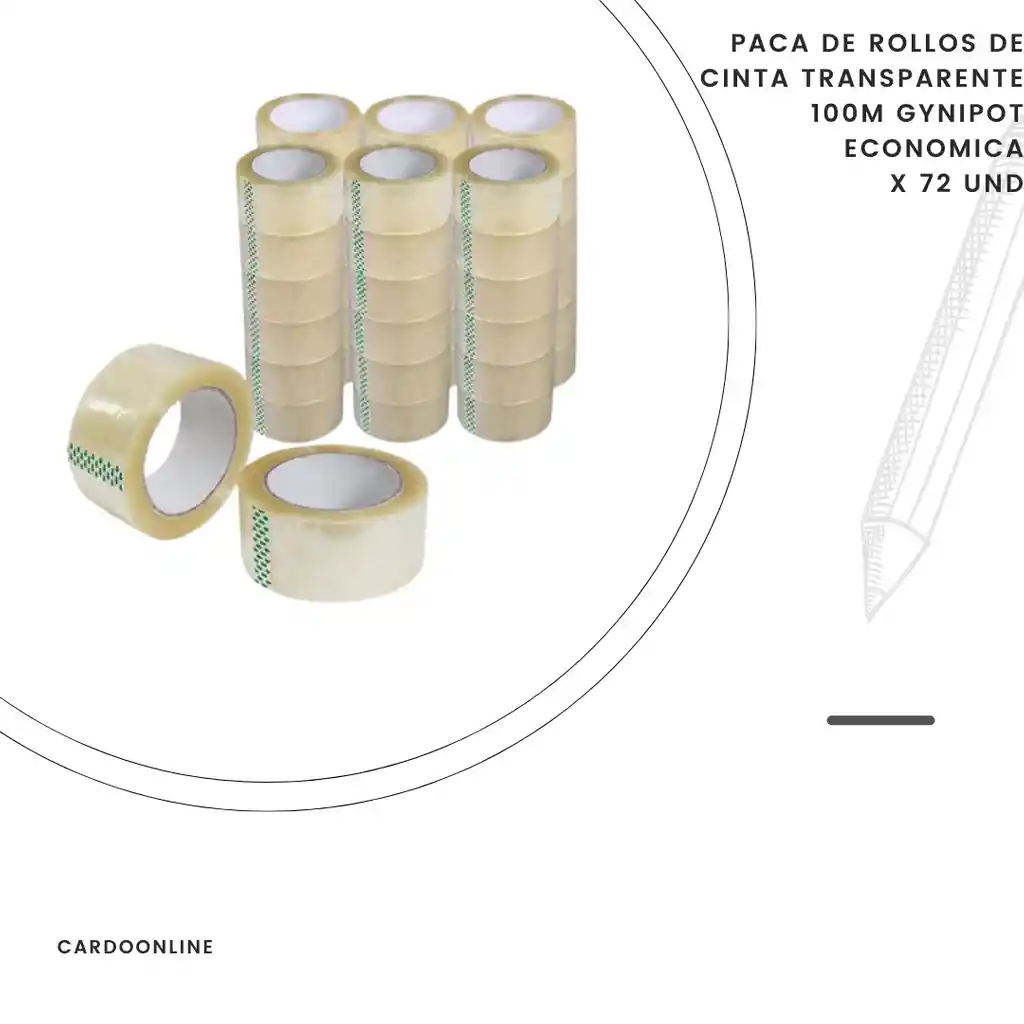 Caja Rollo De Cinta Transparente 100m Gynipot Económica