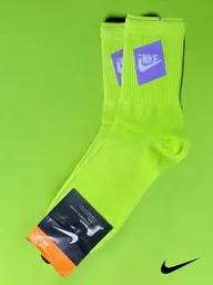 Medias Largas Deportiva Única Talla Calcetín Color Verde Limón Nike Estirable