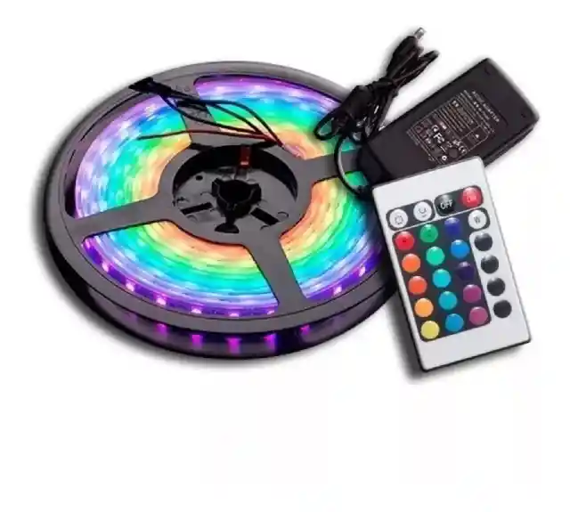 Luces Led 5 Metros Tira Multicolor + Control + Cargador