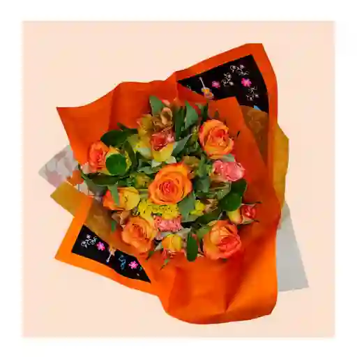 Bouquet De Rosas Amarillo/naranja