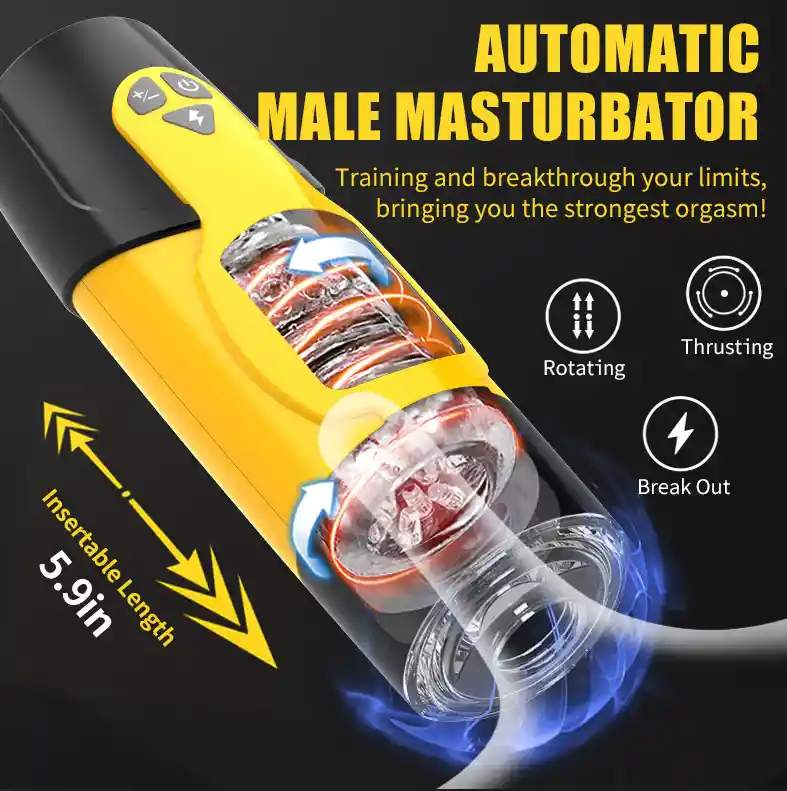 Masturbador Automatico Rotación 360° Usb Con Voz De Mujer Incluida - Poseidón Placer Máximo Hombres