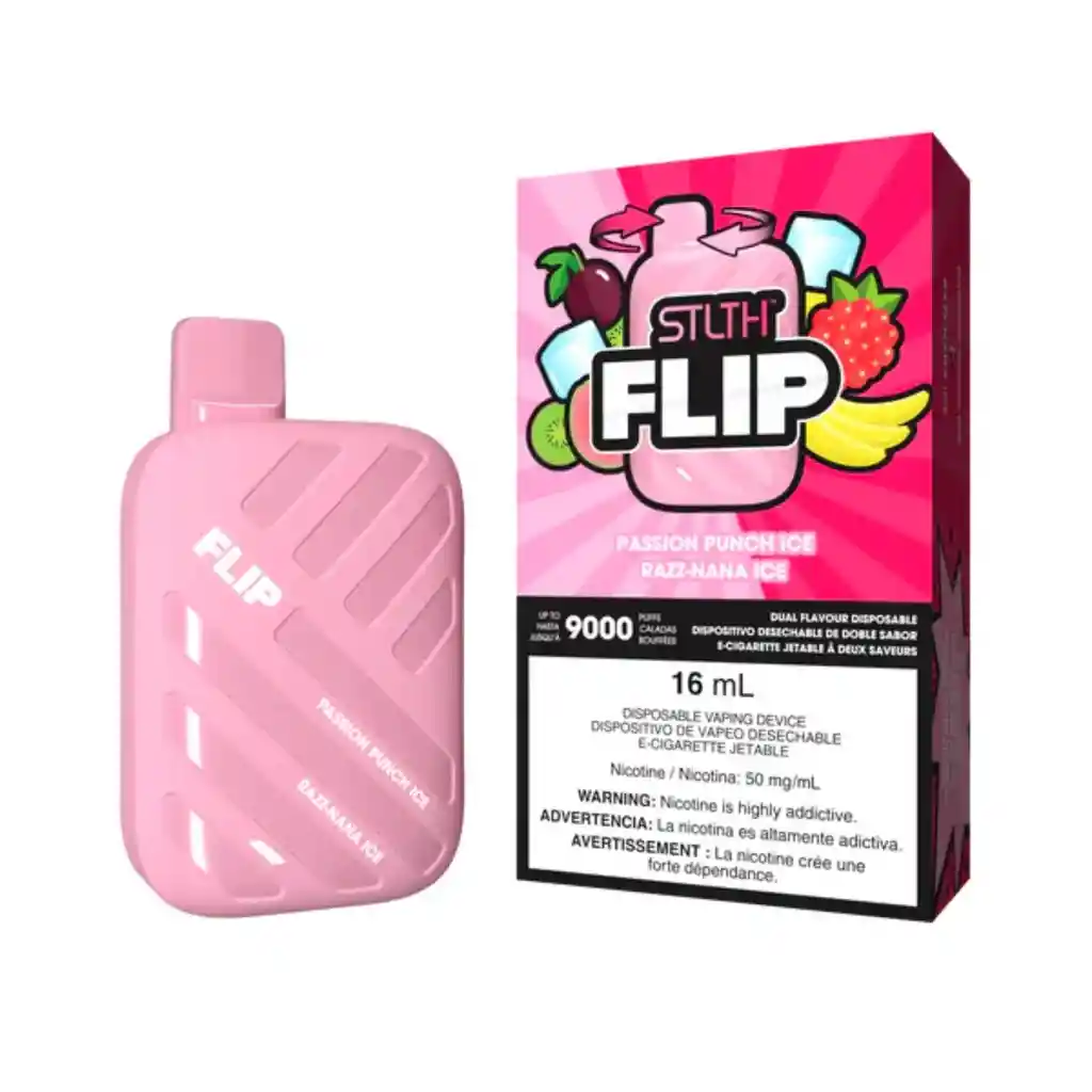 Stlth Flip Passion Punch Ice + Razz-nana Ice 9.000puffs 50% Nic.