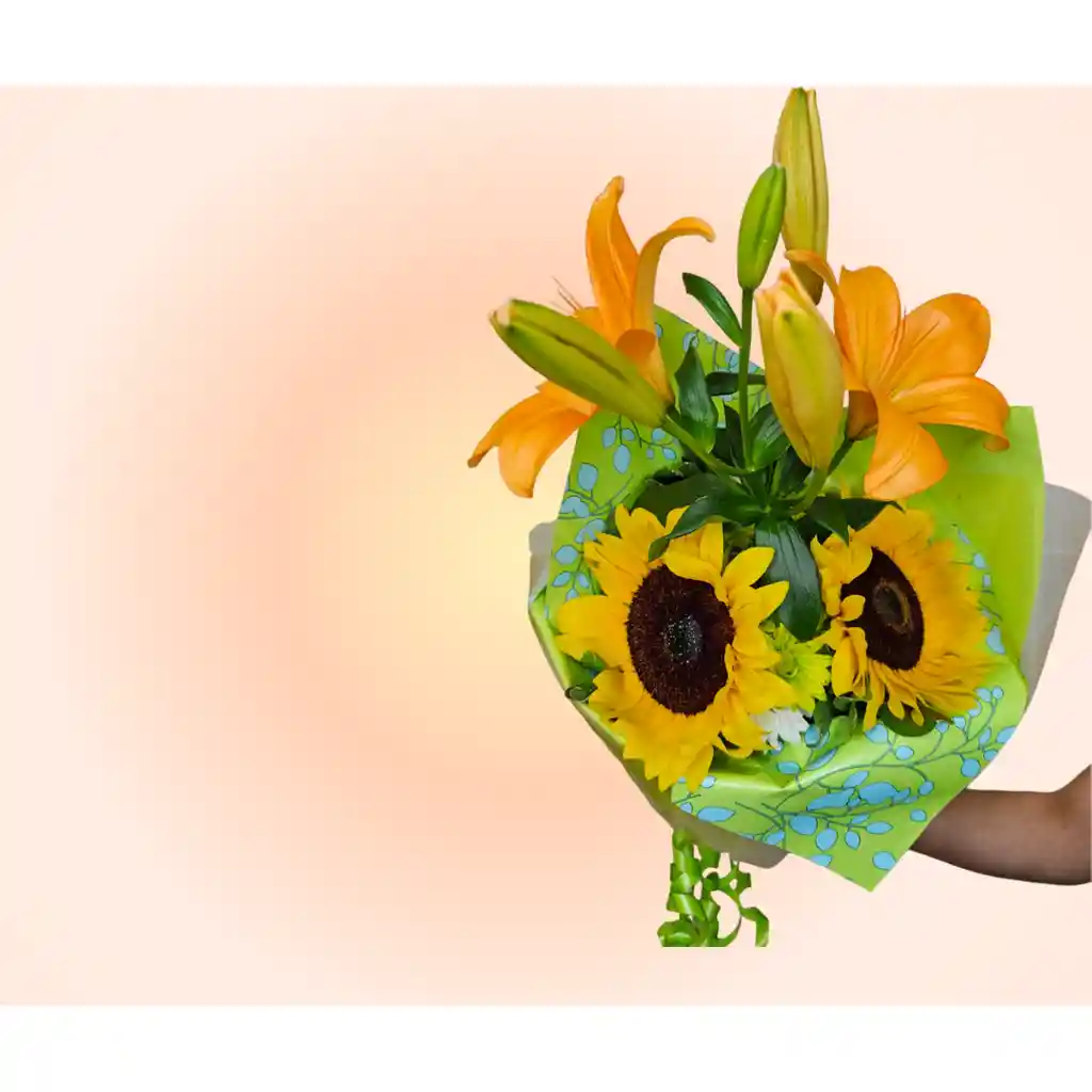 Bouquet De Girasoles Con Lirios