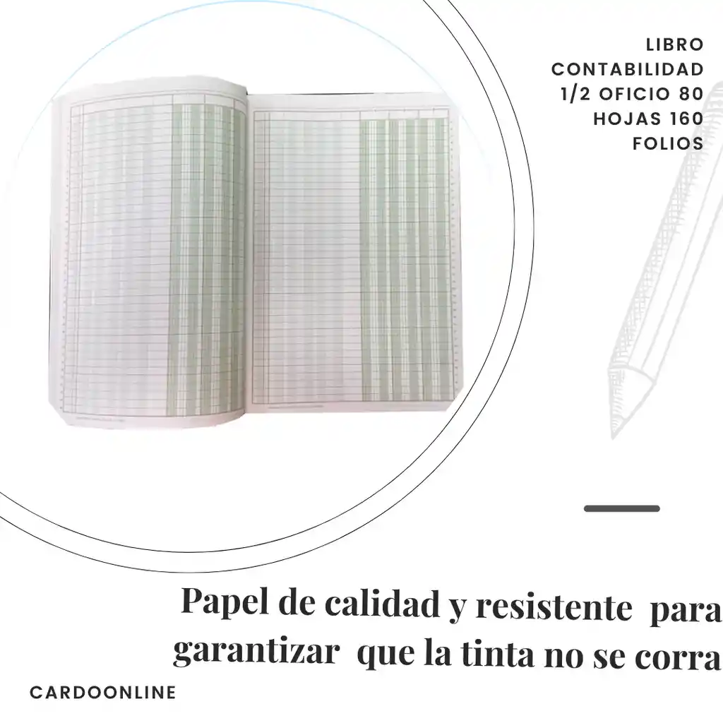 Libro Contabilidad 1/2 Oficio 80 Hojas 160 Folios