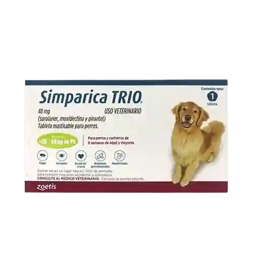 Simparica Trio Caja X 1 Tableta (20 A 40 Kg)