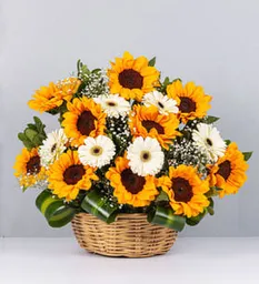 Canasta De Gerberas Y Girasoles