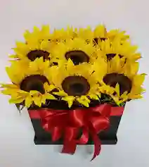 Caja Cuadrada De Girasoles